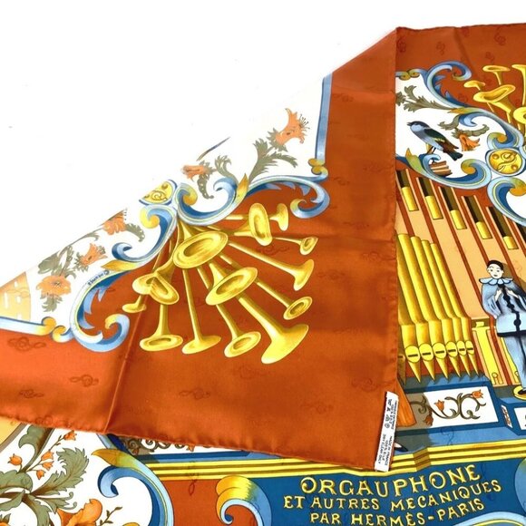 HERMES Carre90 ORGAUPHONE AND MECHANIQUES instruments Scarf Unused - Picture 12 of 14